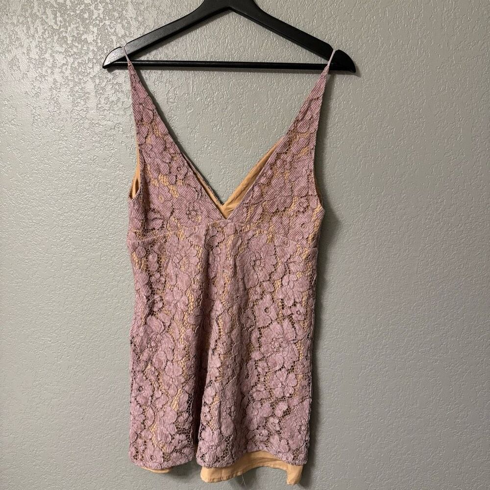 Free People Dangerous Lace Mini Dress Purple Size 6 - Picture 3 of 7